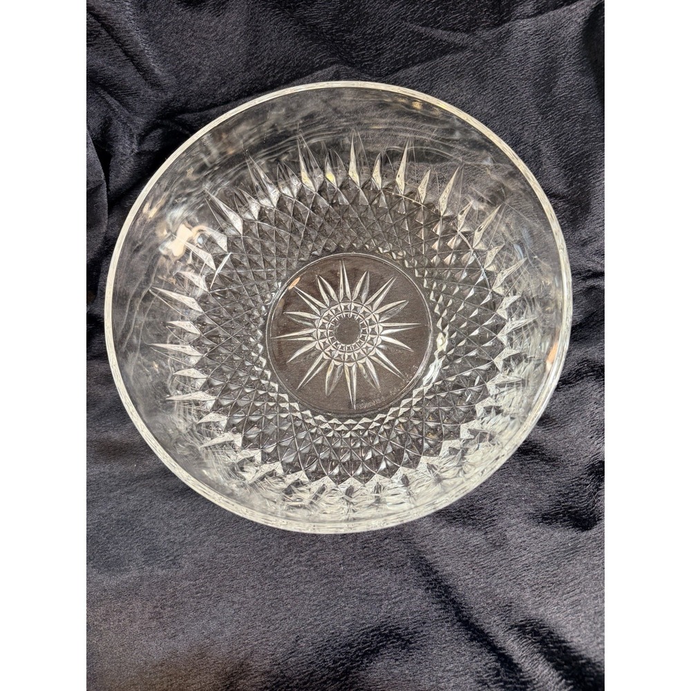 Arcoroc France‎ 9" DIAMANT Clear Glass Starburst & Diamond Large Bowl (2604)